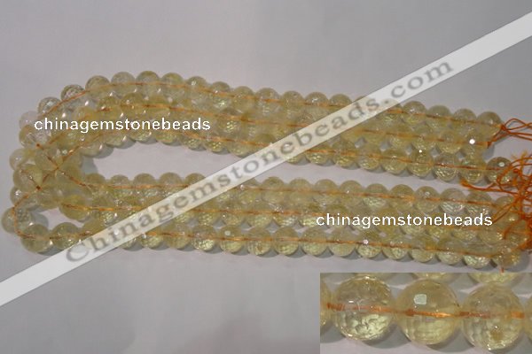 CCR203 15.5 inches 10mm faceted round natural citrine gemstone beads