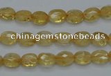 CCR21 15.5 inches 6*7mm faceted oval natural citrine gemstone beads