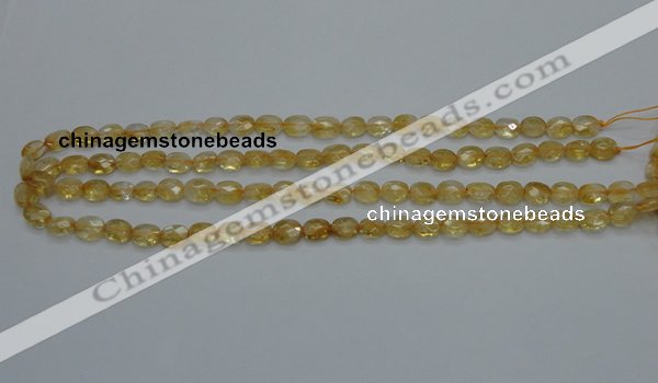 CCR21 15.5 inches 6*7mm faceted oval natural citrine gemstone beads