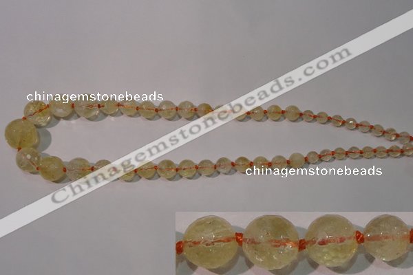 CCR210 15.5 inches 6mm - 14mm faceted round natural citrine beads