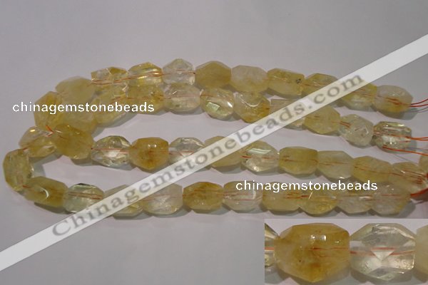 CCR215 15.5 inches 15*20mm faceted nuggets natural citrine beads