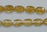 CCR22 15.5 inches 8*12mm faceted oval natural citrine gemstone beads