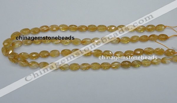 CCR22 15.5 inches 8*12mm faceted oval natural citrine gemstone beads