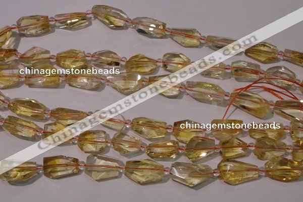 CCR222 15.5 inches 10*14mm – 12*16mm faceted nuggets natural citrine beads