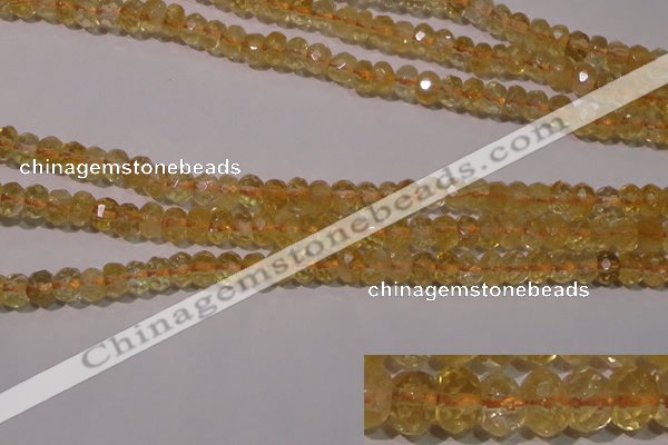 CCR225 15.5 inches 4*6mm faceted rondelle natural citrine beads