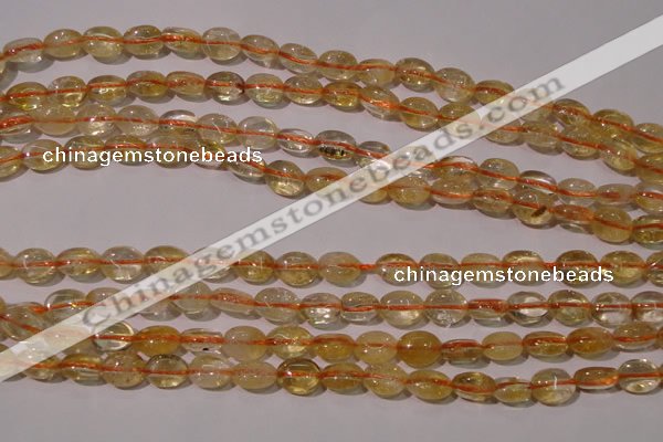 CCR228 15.5 inches 6*9mm oval natural citrine gemstone beads