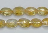 CCR23 15.5 inches 10*14mm faceted oval natural citrine gemstone beads