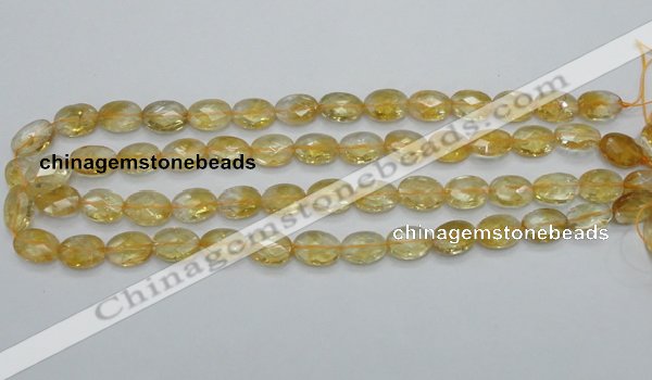 CCR23 15.5 inches 10*14mm faceted oval natural citrine gemstone beads