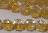 CCR230 15.5 inches 8mm flat round natural citrine gemstone beads