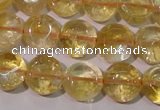 CCR231 15.5 inches 10mm flat round natural citrine gemstone beads