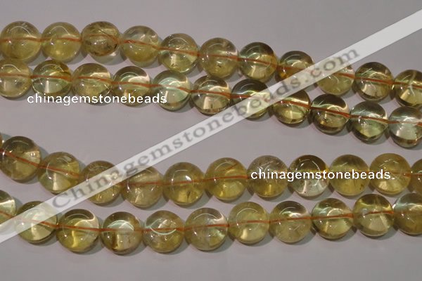 CCR233 15.5 inches 14mm flat round natural citrine gemstone beads