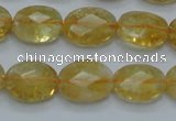 CCR24 15.5 inches 12*16mm faceted oval natural citrine gemstone beads