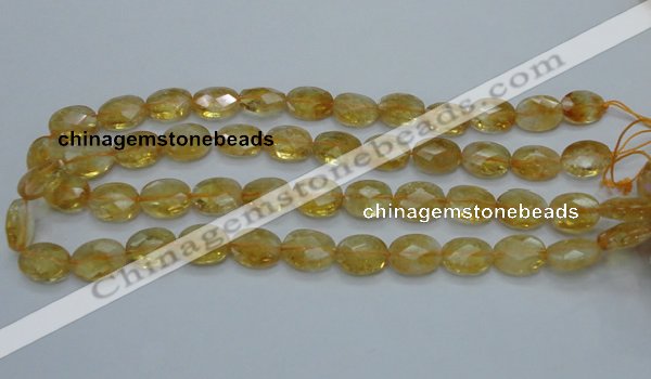 CCR24 15.5 inches 12*16mm faceted oval natural citrine gemstone beads