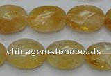 CCR25 15.5 inches 14*19mm faceted oval natural citrine gemstone beads