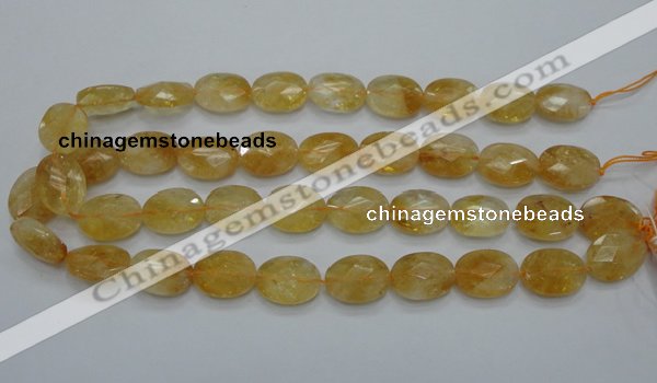 CCR25 15.5 inches 14*19mm faceted oval natural citrine gemstone beads