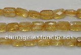 CCR26 15.5 inches 6*7mm faceted rectangle natural citrine beads