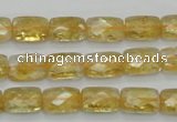 CCR27 15.5 inches 8*12mm faceted rectangle natural citrine beads