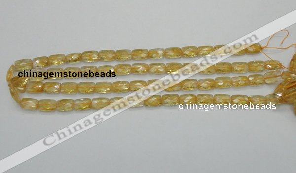 CCR27 15.5 inches 8*12mm faceted rectangle natural citrine beads