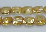 CCR28 15.5 inches 11*13mm faceted rectangle natural citrine beads