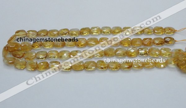 CCR28 15.5 inches 11*13mm faceted rectangle natural citrine beads