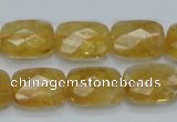 CCR29 15.5 inches 12*16mm faceted rectangle natural citrine beads