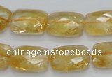 CCR30 15.5 inches 13*18mm faceted rectangle natural citrine beads