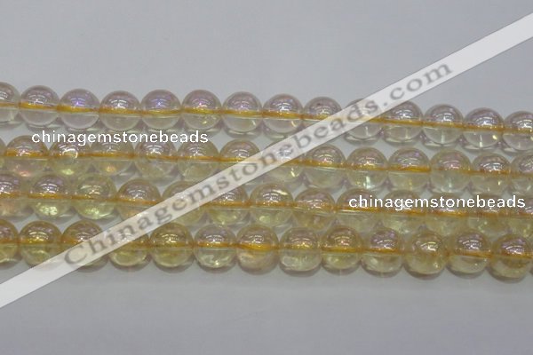 CCR303 15.5 inches 10mm round AB-color natural citrine beads