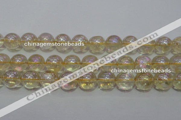 CCR304 15.5 inches 12mm round AB-color natural citrine beads