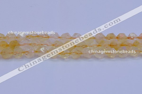 CCR314 15.5 inches 12mm faceted nuggets citrine gemstone beads