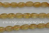 CCR32 15.5 inches 6*8mm faceted rice natural citrine gemstone beads