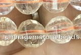 CCR323 15.5 inches 10mm faceted round natural citrine beads