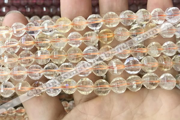 CCR323 15.5 inches 10mm faceted round natural citrine beads