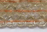 CCR325 15.5 inches 6mm faceted round citrine gemstone beads