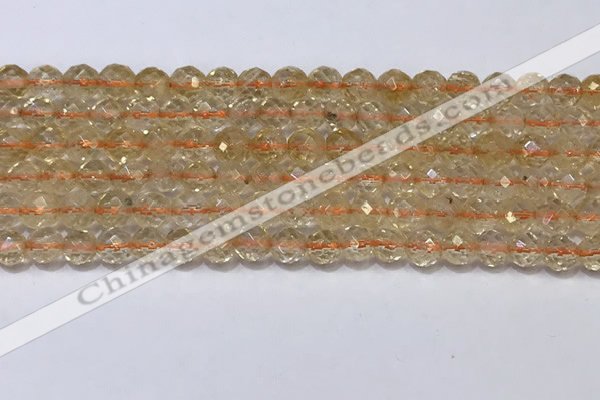 CCR325 15.5 inches 6mm faceted round citrine gemstone beads