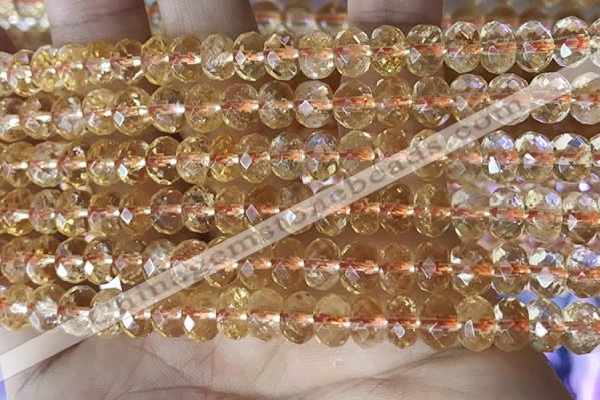 CCR335 15.5 inches 5*7mm faceted rondelle natural citrine beads