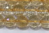 CCR338 15.5 inches 6mmm faceted round citrine gemstone beads