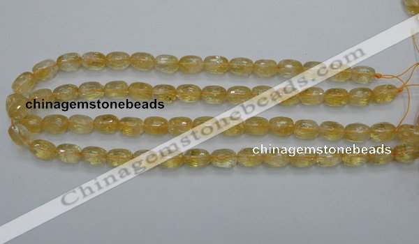 CCR34 15.5 inches 8*12mm faceted rice natural citrine gemstone beads