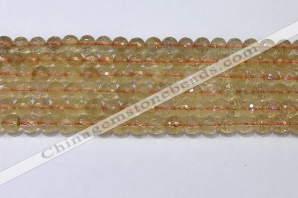 CCR340 15.5 inches 6mmm faceted round citrine beads wholesale