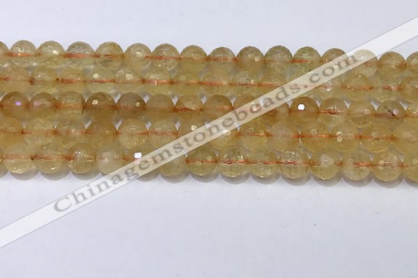 CCR341 15.5 inches 8mmm faceted round citrine beads wholesale