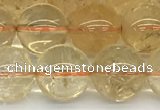 CCR348 15.5 inches 12mm round natural citrine beads wholesale