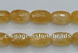 CCR35 15.5 inches 10*15mm faceted rice natural citrine gemstone beads