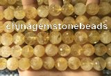 CCR358 15.5 inches 12mm faceted round citrine beads