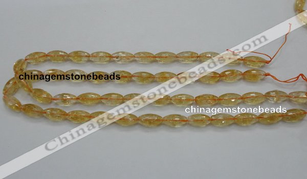 CCR36 15.5 inches 8*16mm faceted rice natural citrine gemstone beads