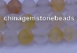 CCR371 15.5 inches 6mm round matte citrine beads wholesale