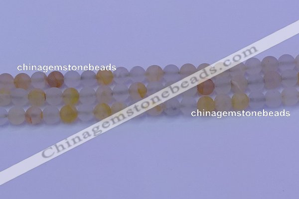 CCR372 15.5 inches 8mm round matte citrine beads wholesale