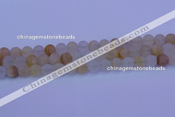 CCR373 15.5 inches 10mm round matte citrine beads wholesale