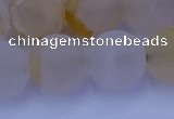 CCR375 15.5 inches 14mm round matte citrine beads wholesale