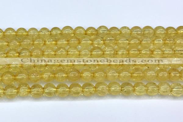 CCR400 15 inches 8mm round citrine beads, 2mm hole