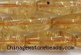 CCR405 15 inches 8*20mm teardrop citrine gemstone beads