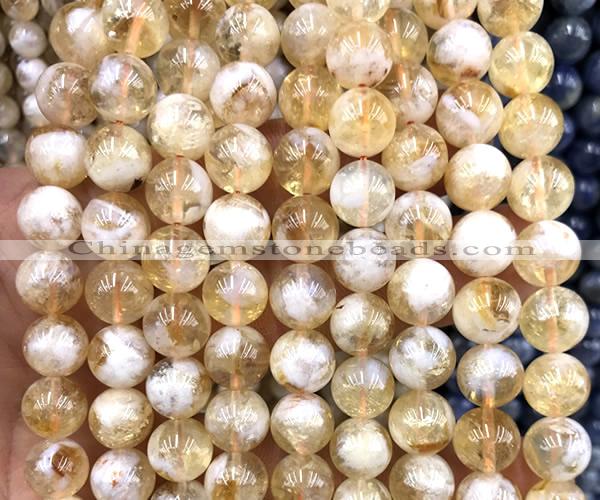 CCR434 15 inches 10mm round citrine beads wholesale